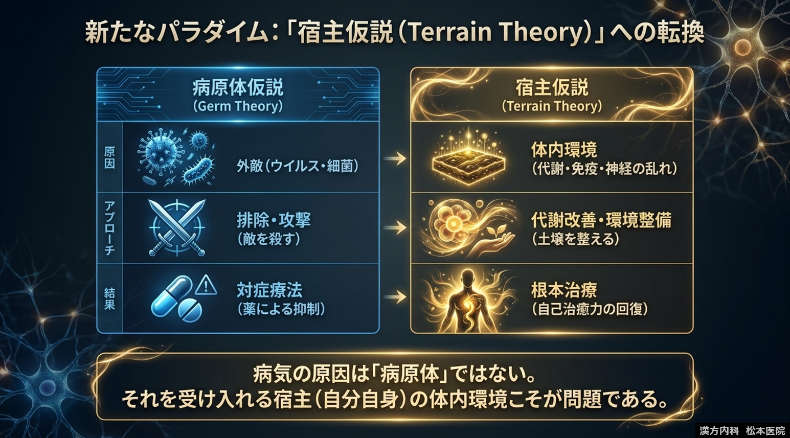 【生命の本質から根本治療を考えるシリーズ第三弾：免疫とは何か？ Part2：「宿主仮説（Terrain Theory）」という視点　～宿主の体内環境の問題～】